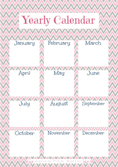 1 Year Calendar