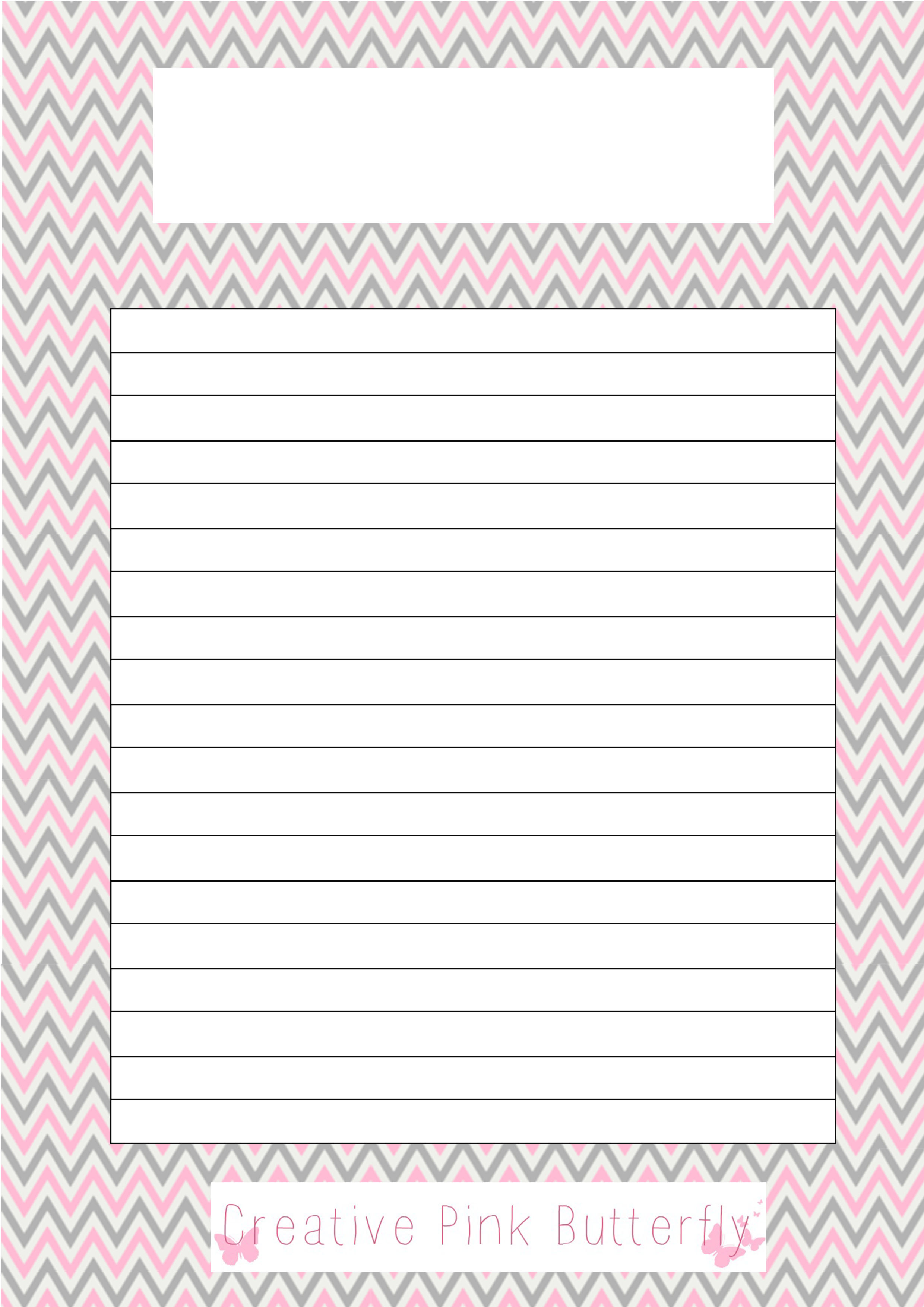 Lined Paper Template Word from creativepinkbutterfly.com