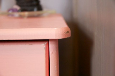 Coral Distressed Nightstand
