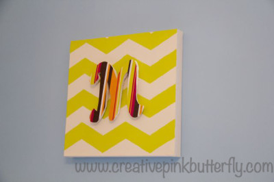 Chevron Canvas with Letter
