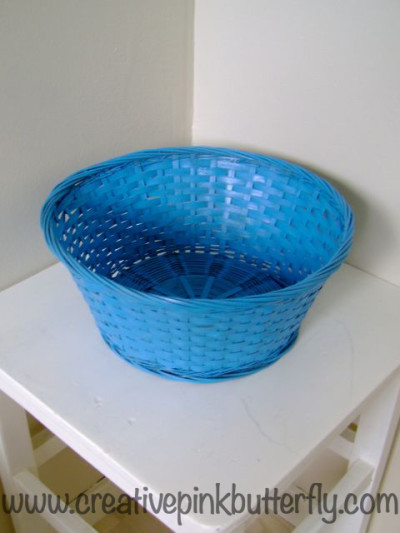 Simple Spray Painted Blue Basket