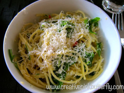 simple spaghetti with asparagus and arugula recipe