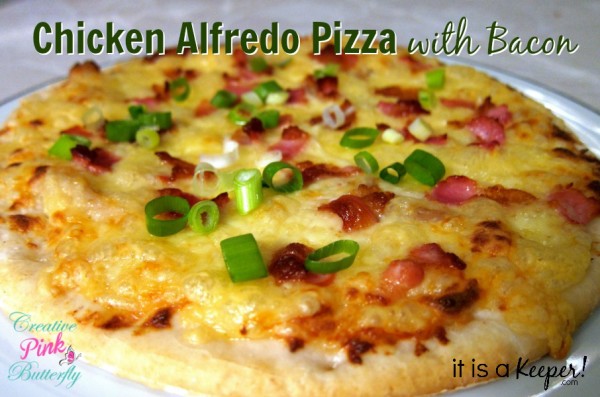 Chicken Alfredo Pizza with Bacon