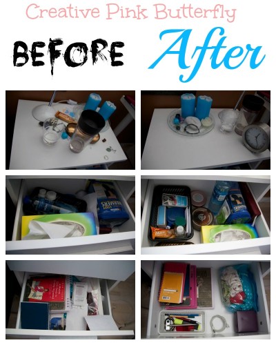 Organizing Nightstand Creative Pink, Bedside Table Organizer Ideas